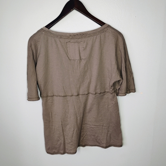Ruehl Y2K Babydoll Top Brown Short Sleeve Casual School Womens Size Large - Picture 4 of 11